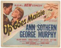 7s192 UP GOES MAISIE TC '46 art of wacky sky high Ann Sothern in airplane by Al Hirschfeld!