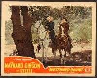 7s683 WESTWARD BOUND LC '43 cowboys Ken Maynard & Hoot Gibson on horses under tree!