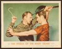 7s690 WRECK OF THE MARY DEARE LC #6 '59 wild posed portrait of Gary Cooper & Charlton Heston!