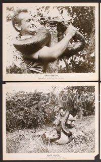 7t753 NAKED AMAZON 5 8x10 stills '55 South American jungle adventure, man wrestling anaconda!