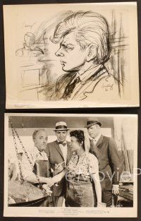 7t403 YOUNG SAVAGES 13 8x10 stills '61 Burt Lancaster, John Frankenheimer, cool sketch art!