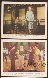 7t066 DOWN TO EARTH 5 English FOH LCs '46 Rita Hayworth, Larry Parks!
