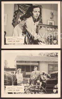 7t098 KINGS ROW 3 English FOH LCs '55 Jack Kelly, Nan Leslie, Lady in Fear!