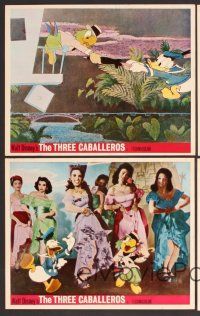 7t032 THREE CABALLEROS 8 English FOH LCs R70s images of Donald Duck, Panchito & Joe Carioca