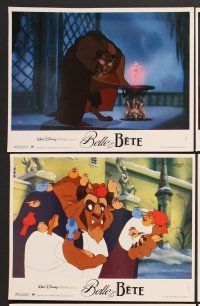 7t144 BEAUTY & THE BEAST 12 color French LCs '91 Walt Disney cartoon classic, cool art of cast!