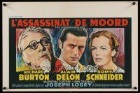 7w522 ASSASSINATION OF TROTSKY Belgian '72 art of Richard Burton, Alain Delon, Romy Schneider!