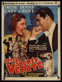 7w526 AWFUL TRUTH Belgian R40s different image of Cary Grant & pretty Irene Dunne!