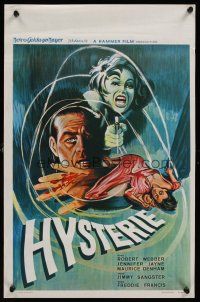 7w612 HYSTERIA Belgian '65 Robert Webber, Hammer horror, it will shock you out of your seat!