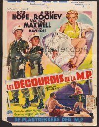 7w662 OFF LIMITS Belgian '53 Wik art of soldiers Bob Hope & Mickey Rooney, sexy Marilyn Maxwell!