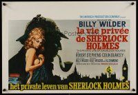 7w677 PRIVATE LIFE OF SHERLOCK HOLMES Belgian '71 Billy Wilder, cool profile art + sexy girl!