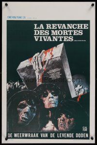 7w690 REVENGE OF THE LIVING DEAD GIRLS Belgian '87 Pierre B. Reinhard, horror art of gross zombies