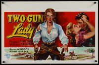 7w737 TWO-GUN LADY Belgian R60s art of sexy Peggie Castle, who had other weapons besides guns!