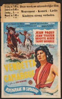 7w739 VENDETTA EN CAMARGUE Belgian '50 Jean-Devaivre, artwork of cowboy!