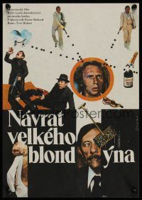 7w195 RETURN OF TALL BLOND MAN WITH ONE BLACK SHOE Czech 11x16 '74 wacky Kohbal art!