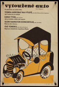 7w208 VYTOUZENE AUTO Czech 11x16 '65 cartoon compilation, Karel Vodak art of car!