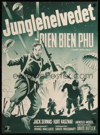 7w358 JUMP INTO HELL Danish '55 Indochina war, David Butler, cool paratrooper art!