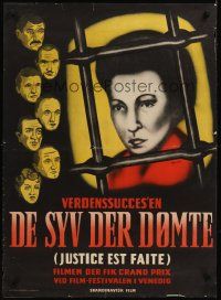 7w359 JUSTICE IS DONE Danish '51 Andre Cayatte's Justice est faite, Mailind artwork!