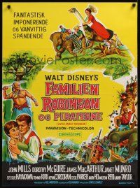 7w397 SWISS FAMILY ROBINSON Danish '60 John Mills, Walt Disney family fantasy classic!