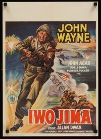 7w024 SANDS OF IWO JIMA Dutch '50 different artwork of World War II Marine John Wayne!