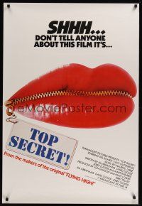 7w018 TOP SECRET English 1sh '84 Val Kilmer in Zucker Bros. James Bond spy spoof!