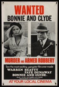 7w003 BONNIE & CLYDE English double crown '67 different image of Warren Beatty & Faye Dunaway!