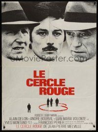 7w449 RED CIRCLE French 23x32 '70 Jean-Pierre Melville's Le Cercle Rouge, Alain Delon!