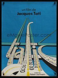 7w462 TRAFFIC French 23x32 '71 great artwork of title as congested highways!