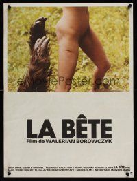 7w472 BEAST French 15x21 '75 Borowczyk's La Bete, wacky image of monster hands & naked girl!