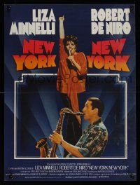 7w491 NEW YORK NEW YORK French 15x21 '77 Robert De Niro plays sax while Liza Minnelli sings!