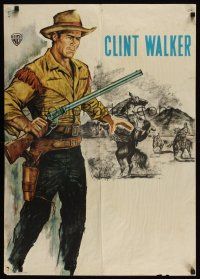 7w077 CLINT WALKER German '60s western stock, cool Goetze artwork of Walker with rifle!