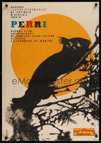 7w085 PERRI Polish 23x33 '58 Disney's fabulous first in motion picture story-telling, squirrels!