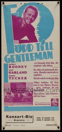 7w067 THOROUGHBREDS DON'T CRY Swedish stolpe '37 Judy Garland, Mickey Rooney, horse racing!