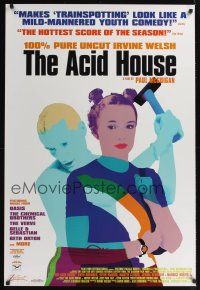 7x018 ACID HOUSE 1sh '99 3 short bizarre English stories by Irvine Welsh, colorful art!