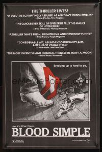 7x095 BLOOD SIMPLE 1sh '85 Joel & Ethan Coen, Frances McDormand, cool film noir gun image!