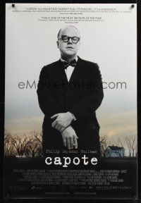 7x130 CAPOTE DS 1sh '05 great portrait of Philip Seymour Hoffman as Truman Capote!