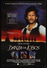 7x170 DANCES WITH WOLVES Spanish/U.S. 1sh '90 Kevin Costner & Native American Indians!