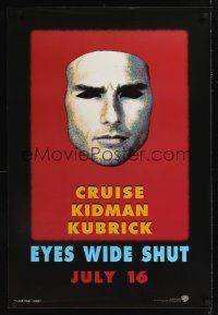 7x214 EYES WIDE SHUT int'l teaser 1sh '99 Stanley Kubrick, image of Tom Cruise mask!