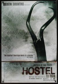 7x316 HOSTEL teaser DS 1sh '05 Eli Roth gore-fest, creepy image of surgical clamp