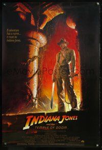 7x342 INDIANA JONES & THE TEMPLE OF DOOM 1sh '84 full-length art of Harrison Ford by Bruce Wolfe!