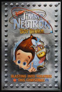 7x371 JIMMY NEUTRON BOY GENIUS teaser DS 1sh '01 Nickelodeon sci-fi cartoon!