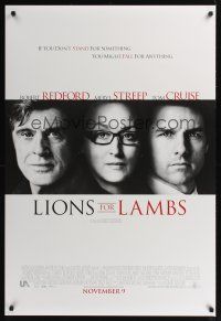 7x414 LIONS FOR LAMBS advance DS 1sh '07 Robert Redford, Meryl Streep, Tom Cruise!