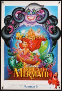 7x415 LITTLE MERMAID advance DS 1sh R97 great art of Ariel & cast, Disney underwater cartoon!
