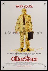 7x487 OFFICE SPACE style A advance DS 1sh '99 Mike Judge, Stephen Root covered in post-its!