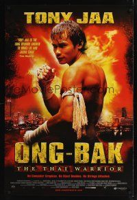 7x491 ONG-BAK arthouse 1sh '03 martial arts, cool image of Tony Jaa, Muai Thai kickboxing!
