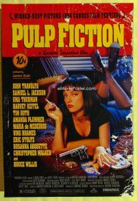 7x514 PULP FICTION 1sh '94 Quentin Tarantino, image of sexy Uma Thurman!