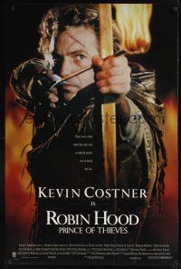 7x535 ROBIN HOOD PRINCE OF THIEVES int'l 1sh '91 cool image of Kevin Costner w/flaming arrow!