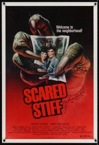 7x554 SCARED STIFF 1sh '87 cool Bob Gleason horror artwork, Andrew Stevens, Mary Page Keller!