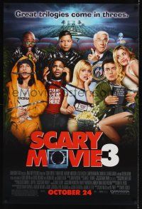 7x555 SCARY MOVIE 3 advance DS 1sh '03 wacky image of Anna Faris, Leslie Nielson, Charlie Sheen!