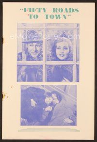 7y238 FIFTY RACES TO TOWN English pressbook '37 Don Ameche, Ann Sothern, Jane Darwell