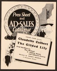 7y239 GILDED LILY English pressbook '35 Claudette Colbert, Fred MacMurray Ray Milland